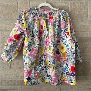Chic Soul Long 3X floral print blouse 100% Cotton Like New
